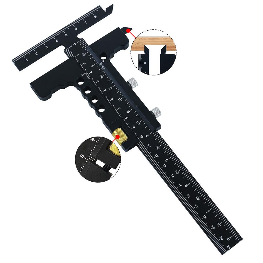 Деревообрабатывающая чертилка, линейка для разметки, деревообрабатывающая линейка Т-типа, инструменты для компоновки и измерения, Т-образная линейка для точной маркировки
