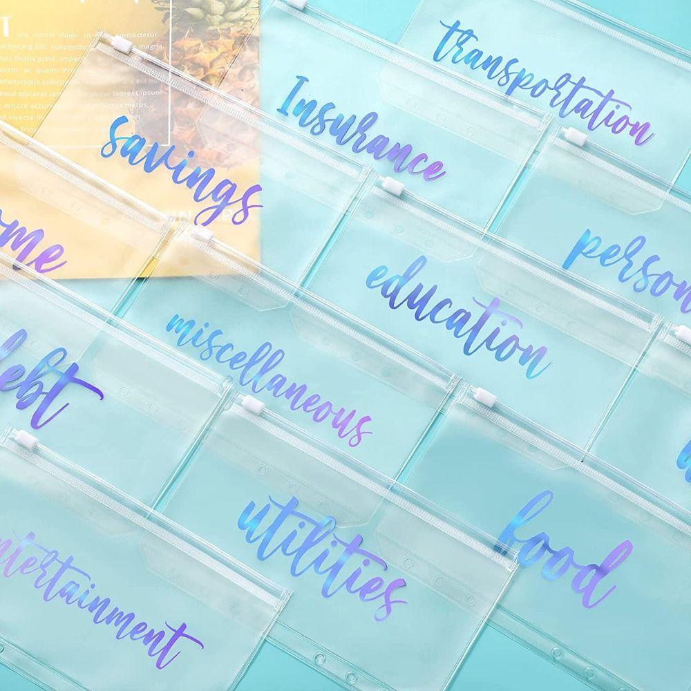 Bags Loose Leaf Pouch Notebook Binder Cash Envelope Savings Binder Zipper Folders Binder Pockets