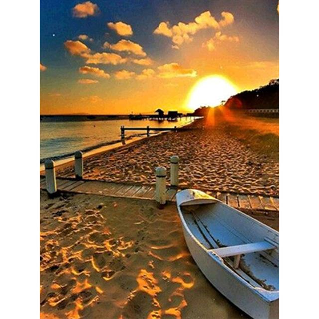 5D DIY полная круглая квадратная алмазная живопись пейзаж закат морской пейзаж набор для вышивки крестом мозаичная картина горный хрусталь украшение для вышивки