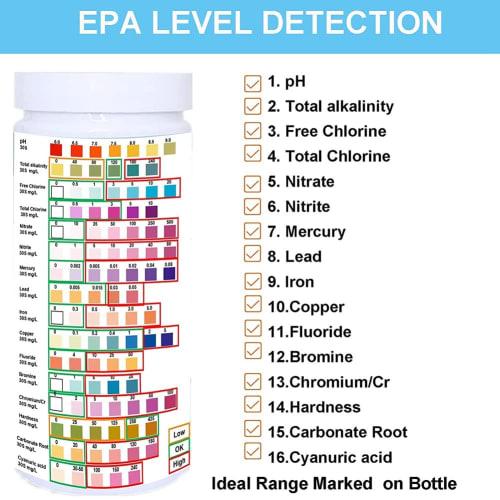 Adjivecct Drinking Water Test Strips - EPA-Level Home Water Test Strips for Lead, Mercury, Iron, pH, and Hardness