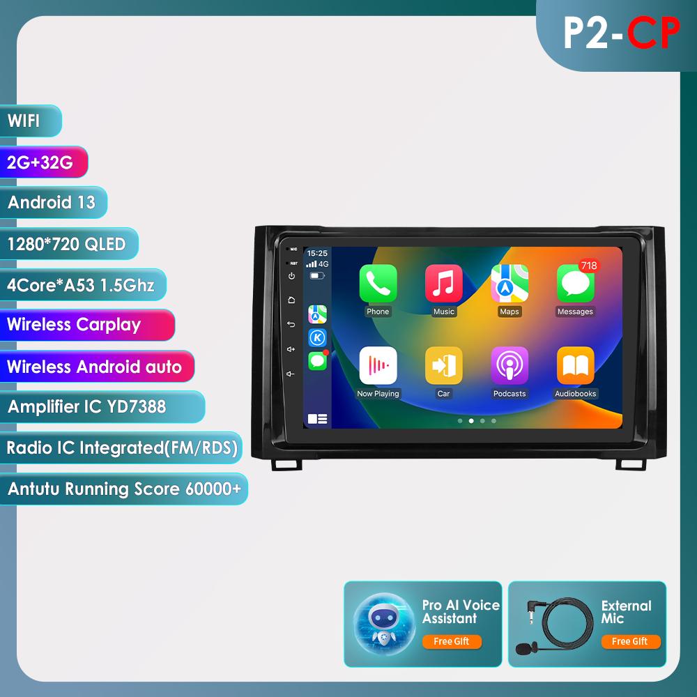 Hizpo Android 12 Авторадио для Toyota Tundra XK50 2014-2021 Автомобильное радио Мультимедийный видеоплеер Навигация Стерео GPS Carplay 4G RDS BT Bluetooth RDS FM
