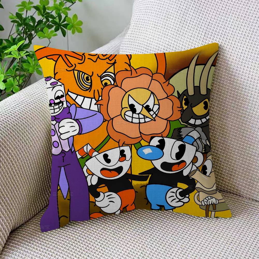 Cartoon C-Cupheads Classic Pillow Anime Pillow Sofa Bed Head Pillow Cover Cushion Cover 45X45 Cm Fashion