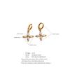 Eetit High Quality Stainless Steel Cubic Zirconia Flower Drop Hoop Earrings High Quality Temperament Fashion Jewelry