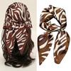 Fashion Zebra Stripes Designer Print Scarf Women 70x70cm Satin Scarves Luxury Bandana Hijab Neckerchief Shawl Kerchief