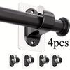 [Adhesive Curtain] 4pcs Heavy Duty No Hole Curtain Rod Brackets Hangers | Self Adhesive Curtain Rod Holders, No Drilling, No Nail Stick On Rod Hooks