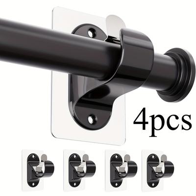 [Клейкая штора] 4 шт. Сверхпрочные кронштейны-подвесы для карниза без отверстий | Самоклеящиеся держатели для карниза, без сверления, гвозди не нужны, наклейки-крючки для штанги