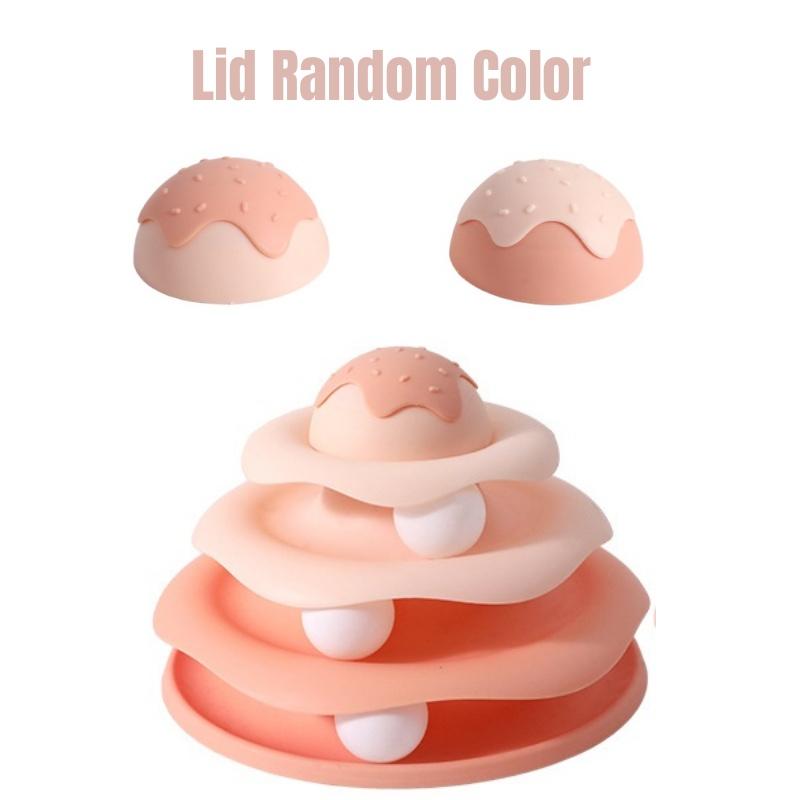 Ball Spinning Cat Toy Rotating Slide Cat Toy Dog and Cat Pet Supplies Interactive Cat Toy with Ball Spinning and Rotating Slide