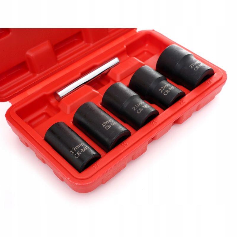 Set of sockets for machined screws 1/2" 17-27mm, punch 6 pcs Kraft&Dele