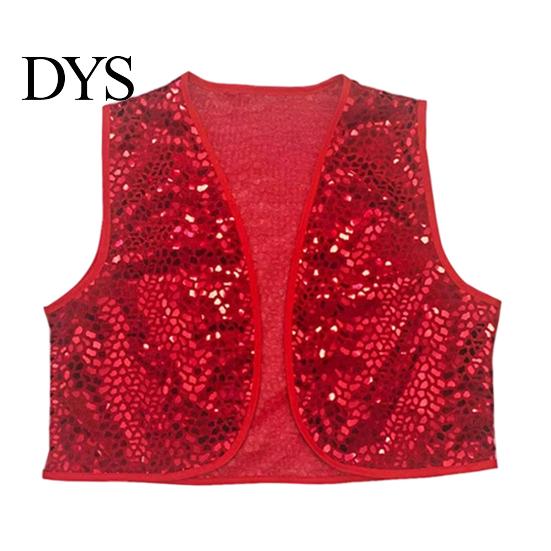 Comfortable Sleeveless Costume Shiny Sequin Vest for Kids Adults, Sparkling Disco Party Vest, Shimmering Gold Layering Piece Performance Halloween