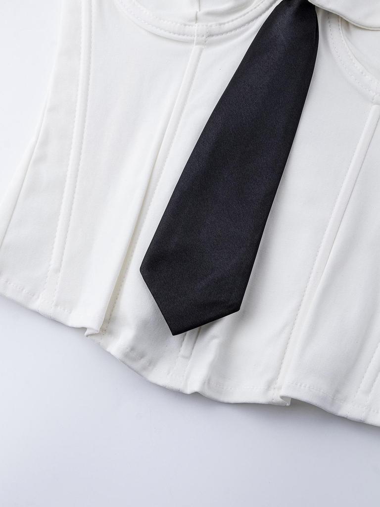 Cross-Border Hot Girl Solid Color Fishbone Tie Sling Bandeau