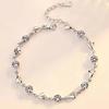 925 Silver Color Zircon Love Heart Shaped Bracelets Crystals For Women Valentines Gift Wedding Party Cute Jewelry