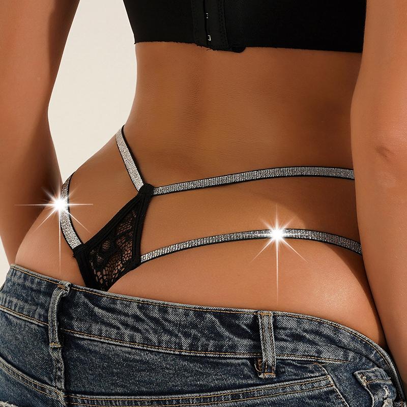 Новые сексуальные кружевные прозрачные трусики с двойным ремешком и низкой талией, женское сексуальное нижнее белье, дышащие стринги, чувственное нижнее белье