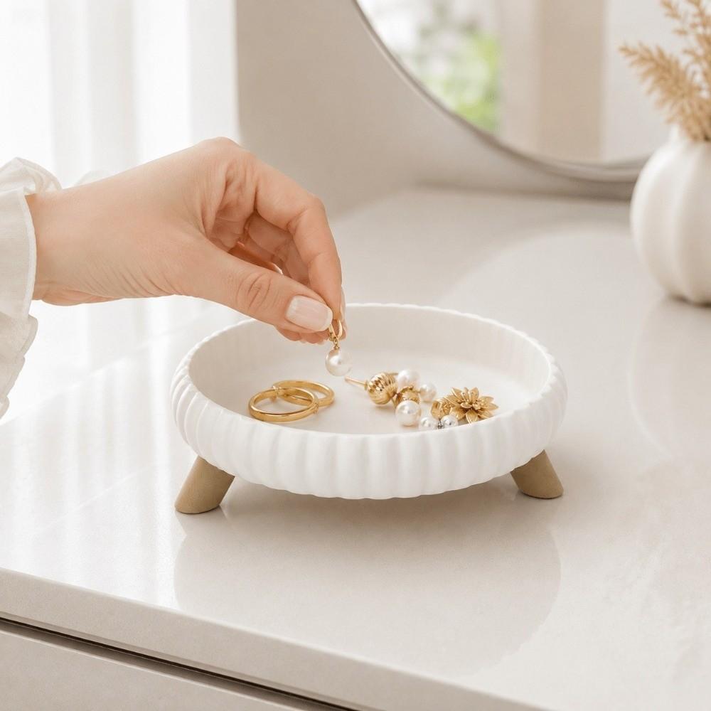 3D-Printed Three-Legged Storage Tray Artistic Desk Decorative Plate Catchall Tray Home Decor
