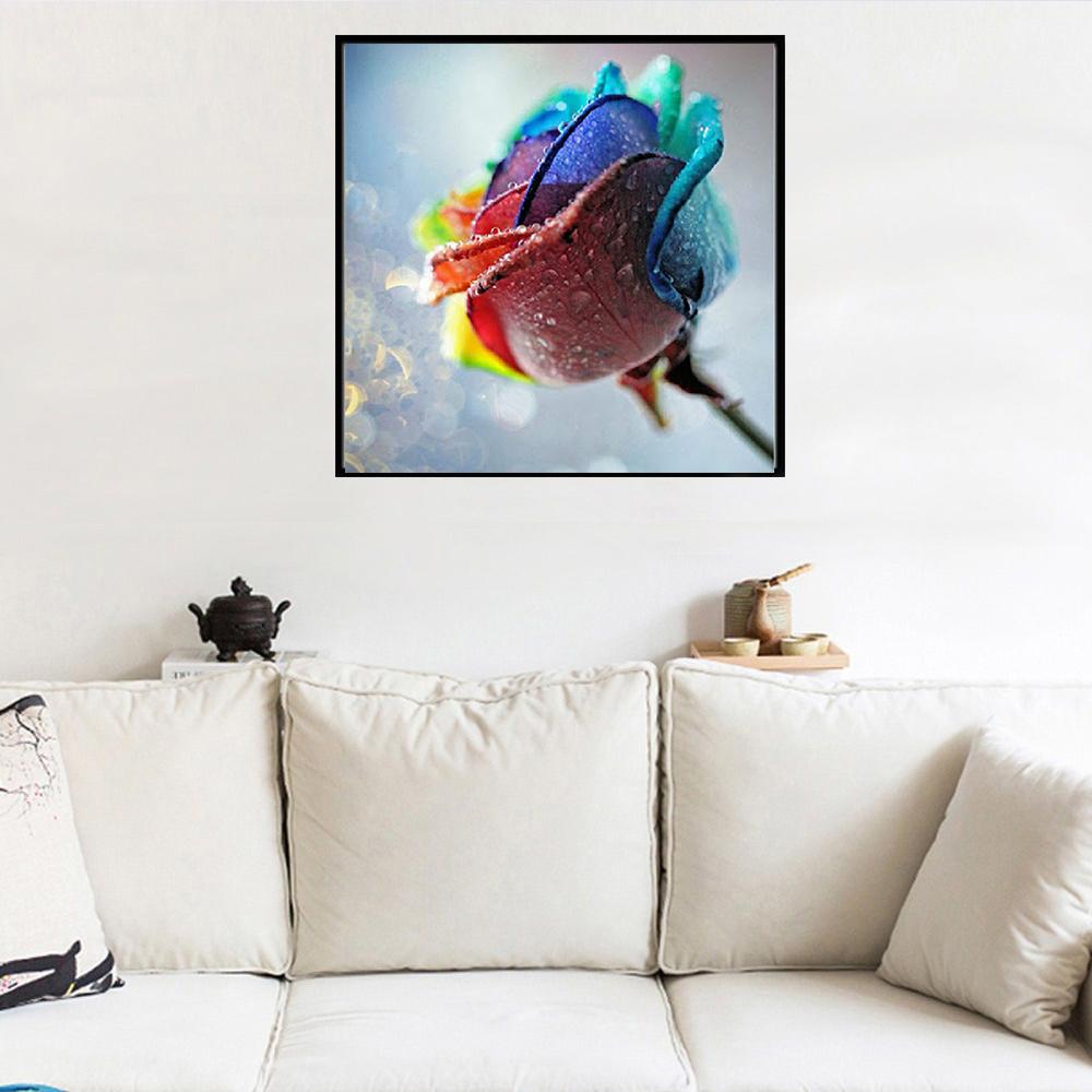 5D Алмазная картина Полный алмаз Роза Цветок Круглая Алмазная мозаика Diy Вышивка крестом Домашнее украшение Ручная работа