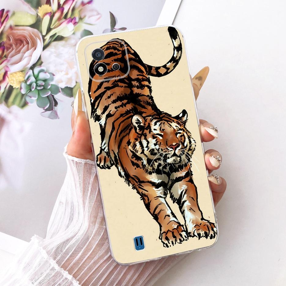 Чехол для Realme C11 2021 RMX3231 Цветы Расписной Чехол Мягкий Силиконовый Чехол для Телефона Для Realme C20 C 11 RealmeC11 2021 Сумки