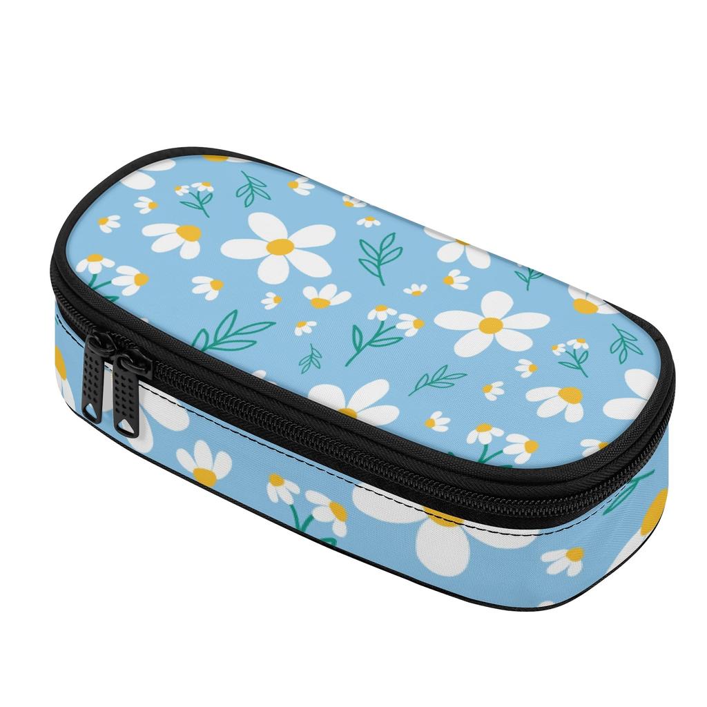 Pen Case Large Capacity 300D Polyester Easy Open Zipper with Main Pocket Mesh Layer and Removable Pen Divider for Classroom Use