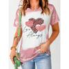 Футболка с принтом в виде сердца ко дню святого Валентина женская с круглым вырезом и коротким рукавом футболка больших размеров