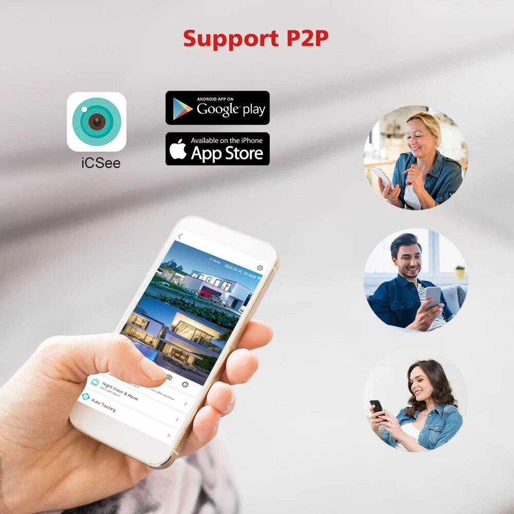 Новая камера наблюдения EU 8MP с двойным экраном и двойным объективом, Wi-Fi, Ai, автоматическое отслеживание цвета, ночного видения, Bluetooth, уличная PTZ-камера безопасности