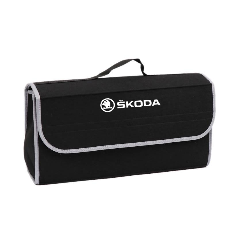 Car Trunk Storage Bag Box Auto Accessories Car Trunk Organizer Box For Skoda A7 Fabia Superb Yeti Octavia Rapid Kodiaq Kamiq ZS6