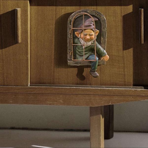 3D украшение в виде гнома, статуя гнома в саду, украшение интерьера, настенные украшения, уличный сад, подвеска в виде дерева