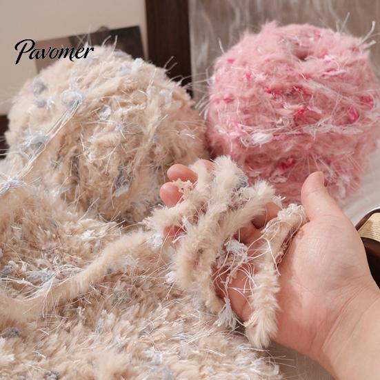 Мягкая Пряжа для Вязания Крючком 33М Смесь с Искусственным Мехом, Пушистая Мохеровая Пряжа для Начинающих, Вязание Свитера, Шарфа, Шапки, Разноцветное Рукоделие, Гладкая