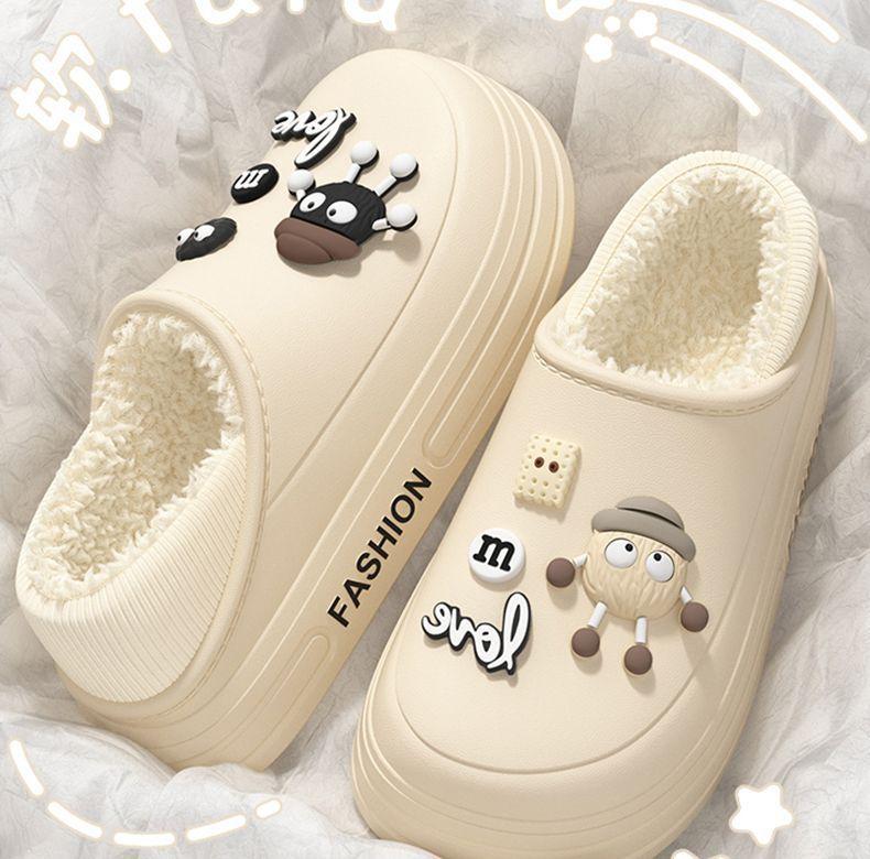 Осенне-зимние водонепроницаемые хлопковые тапочки 2025 новинка, домашние плюшевые теплые, для улицы, на толстой подошве, легкие хлопковые туфли