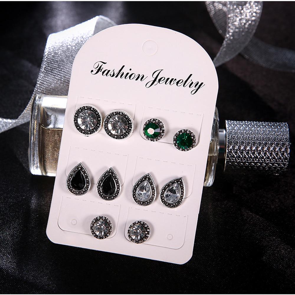 Набор женских серёг-гвоздиков 5 пар в ассортименте