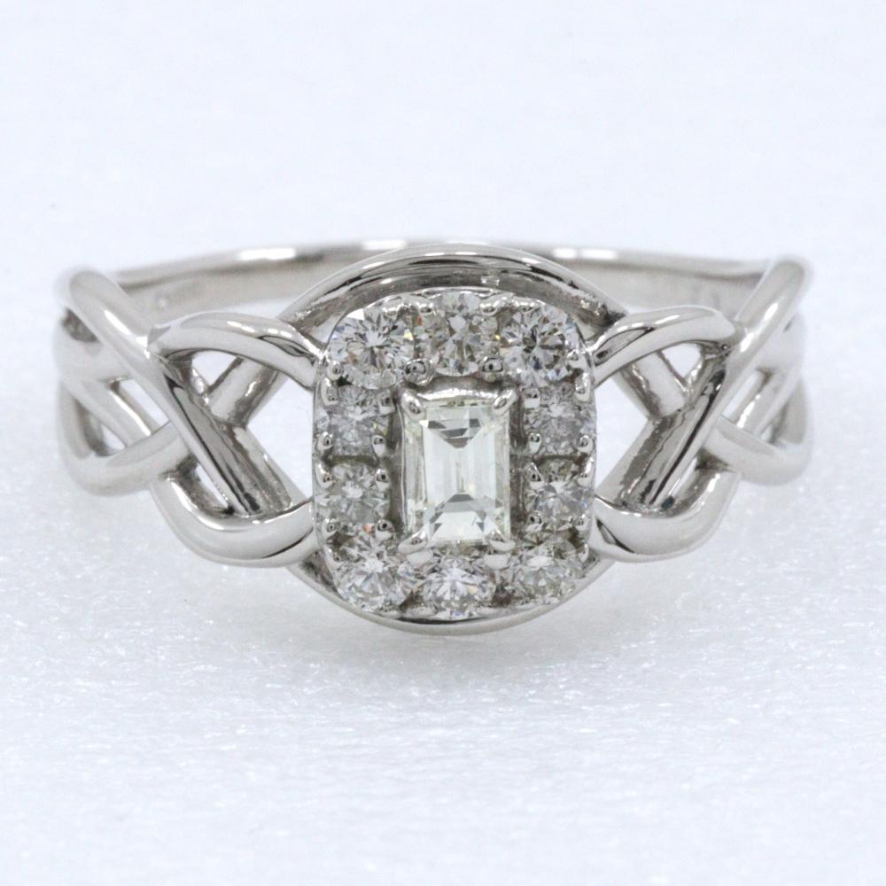 Ring Pt900Platinum/diamond #6.6(US Size) 4.3g Women Used