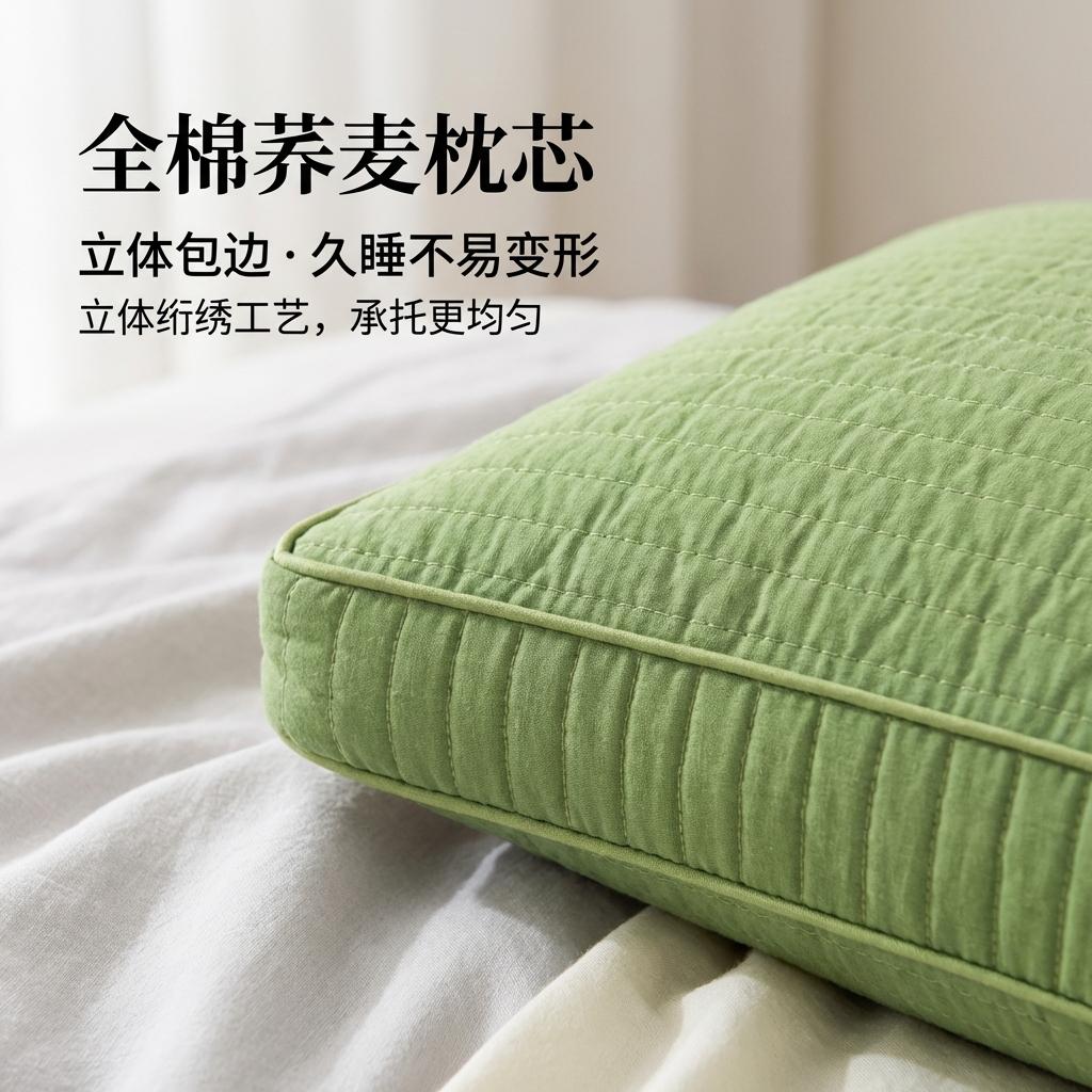 Buckwheat Pillow Full Buckwheat Shell Pillow Core Hard Pillow Single Adult Buckwheat Leather Low Pillow Neck Protection Pillow