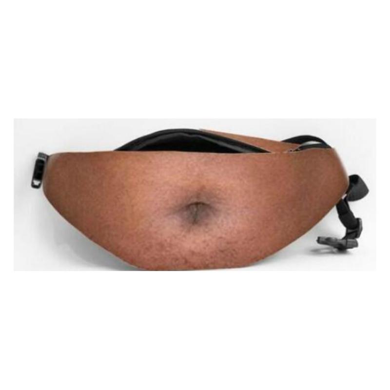 3D Beer Belly Waist Bag PU Novelty Anti-theft Organizer Pouch Fanny Pack