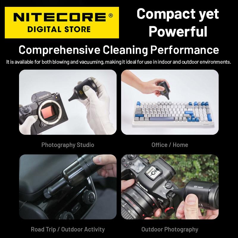 NITECORE BB NANO Multipurpose Camera Air Blower Mini Vacuum Cleaner Len Sensor Electric Duster for Canon Sony Keyboard Car Pet