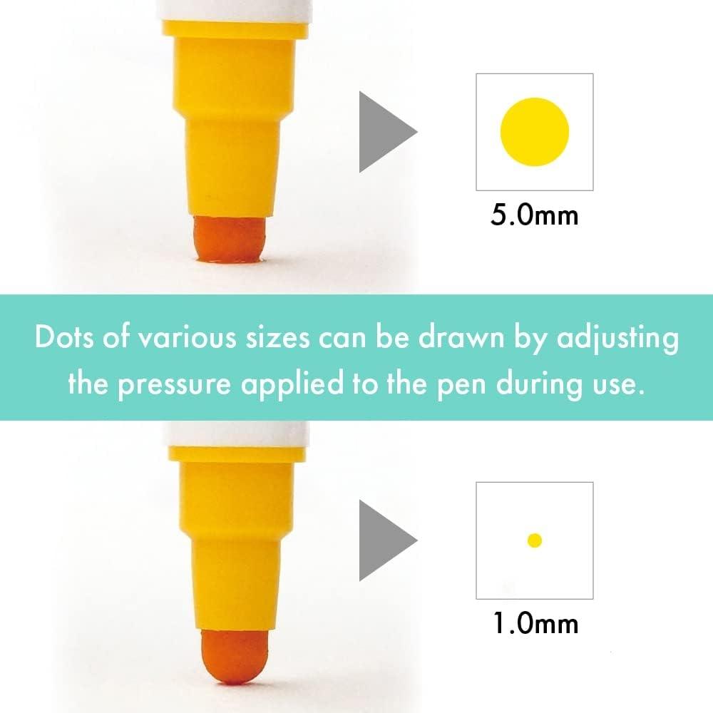 Kuretake Водостойкий маркер Zig Clean Color Dot Набор из 6 ярких цветов TCSD 6100 6VC Цвет для выделения