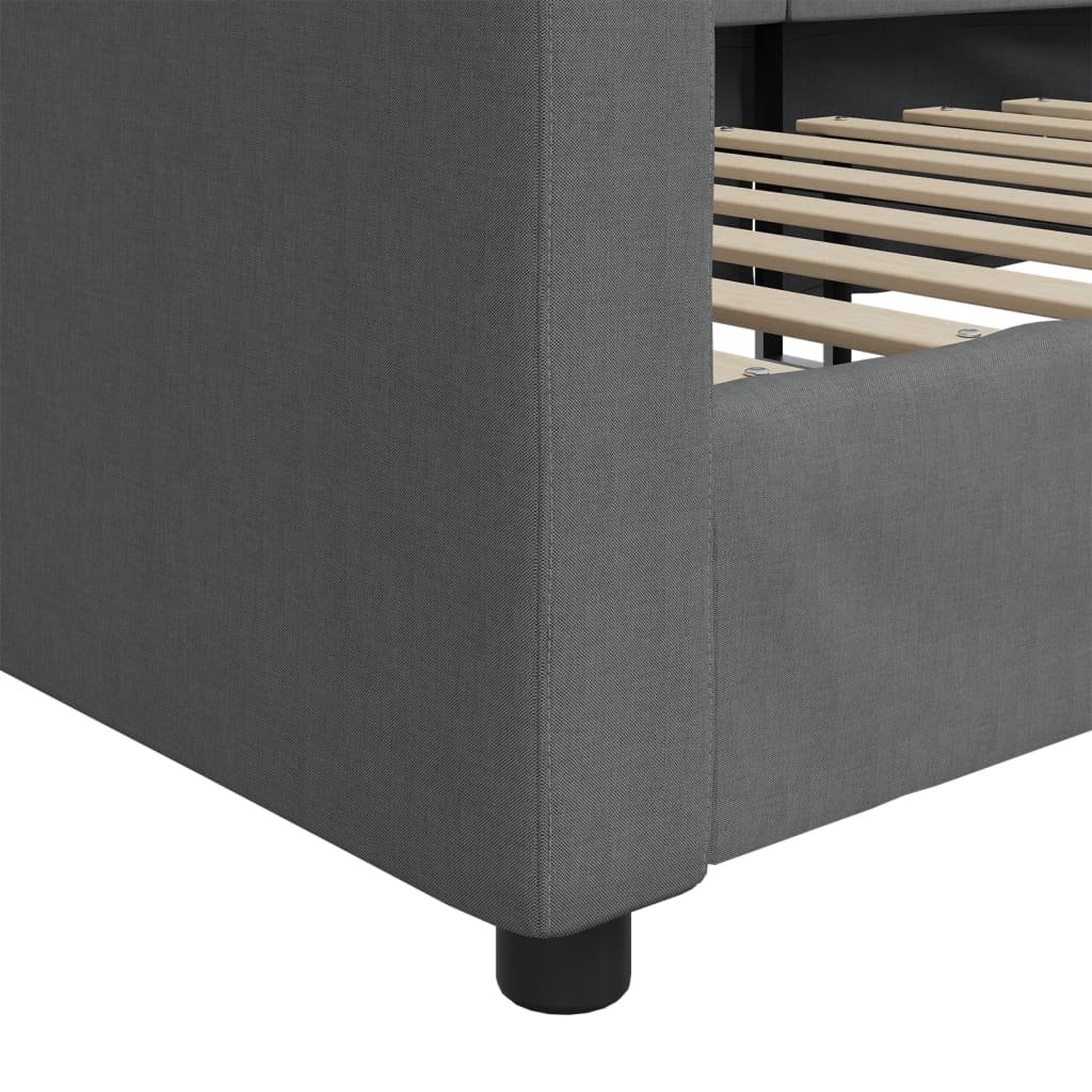 Daybed Dark Grey 80x200 cm Fabric