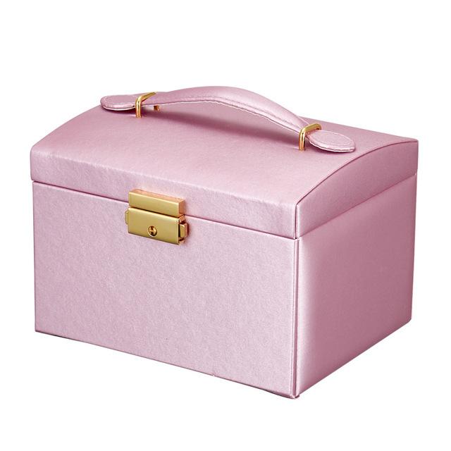 Jewelry Organizer Large Jewelry Box High Capacity Jewelry Casket Makeup Storage Makeup Organizer Leather Beauty Travel Box