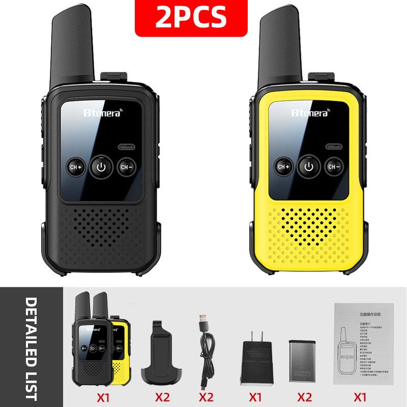 BTONERA BT300 MiniWalkie Talkie Two-way Radio 2 PCS Kids Walkie-talkie PMR/FRS Communication Radio Portable for Camping Toys