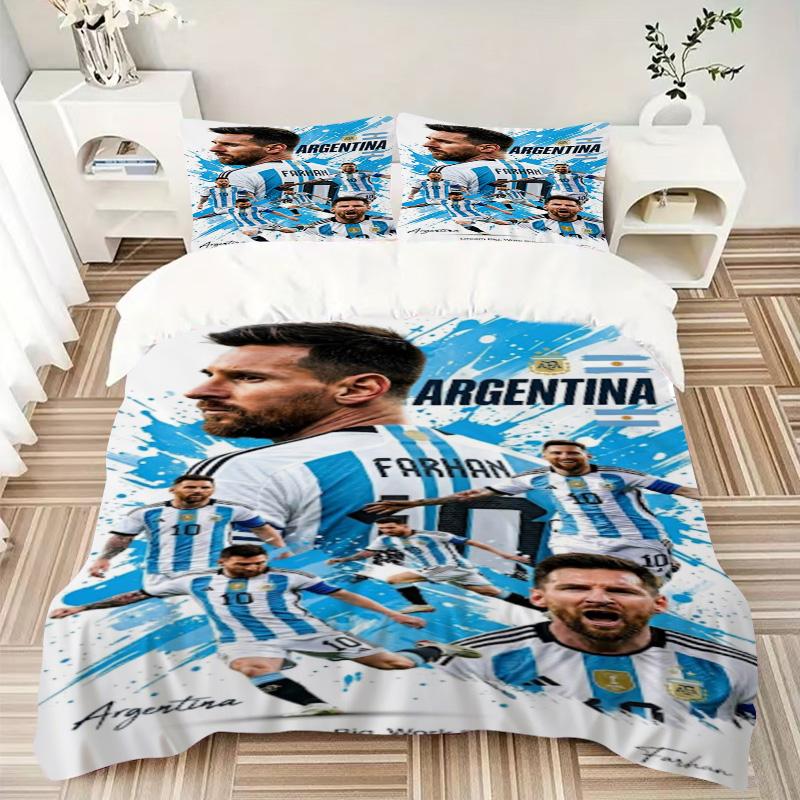 Argentina Football Dream Big Print 3Pcs Bedding Setduvet Cover With 2 Bedropillowcase Home Birthday Gift