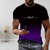 Новая летняя мужская модная футболка с принтом в два тона и градиентом