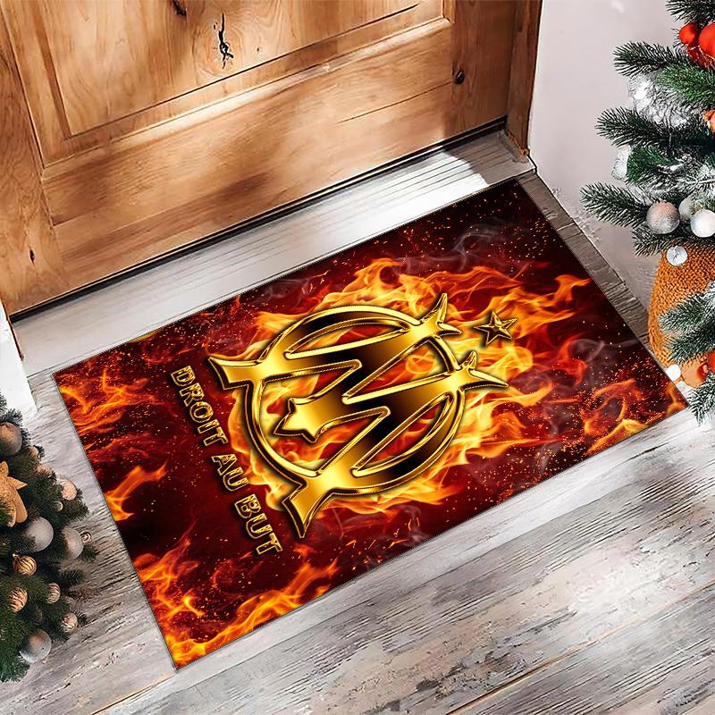 Olympique Lyonnais FC Soccer Football Pattern Soft Area Rug Non Slip Indoor Floor Carpet Sports Decor Mat for Bedroom