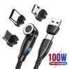 PD 100W 540 вращающийся магнитный кабель USB C на кабель Type C 5A быстрая зарядка шнур данных для Macbook iPhone Xiaomi ноутбук