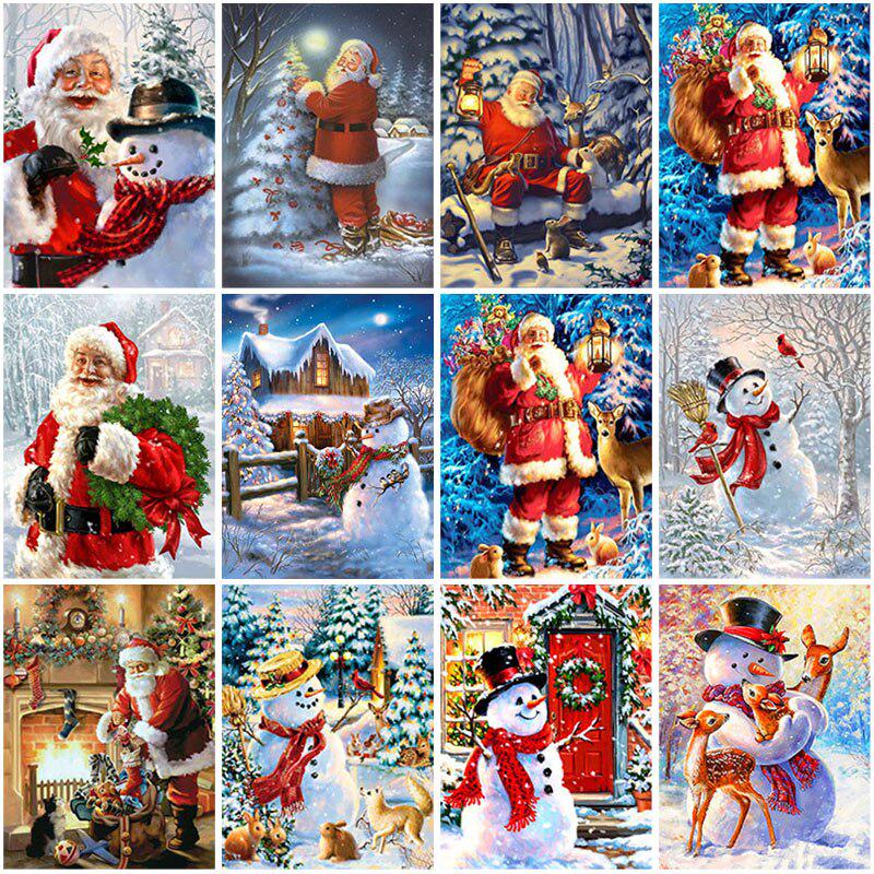 Мультфильм DIY 5D алмазная живопись полная круглая дрель Санта-Клаус Снеговик Алмазная вышивка мозаика из смолы Рождественский подарок Настенный декор