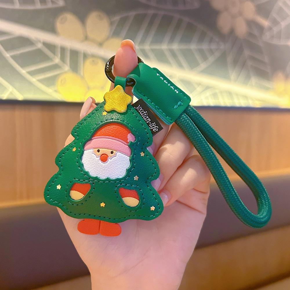 10 Pieces Cute Romantic Santa Claus Christmas Tree Elk Socks Christmas Keychain Christmas Gift for Friends