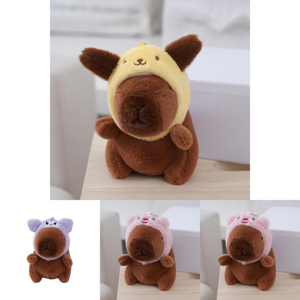 Adorable Capybara Plush Toy Bag Charm Soft Stuffed Animal Doll With Cute Design