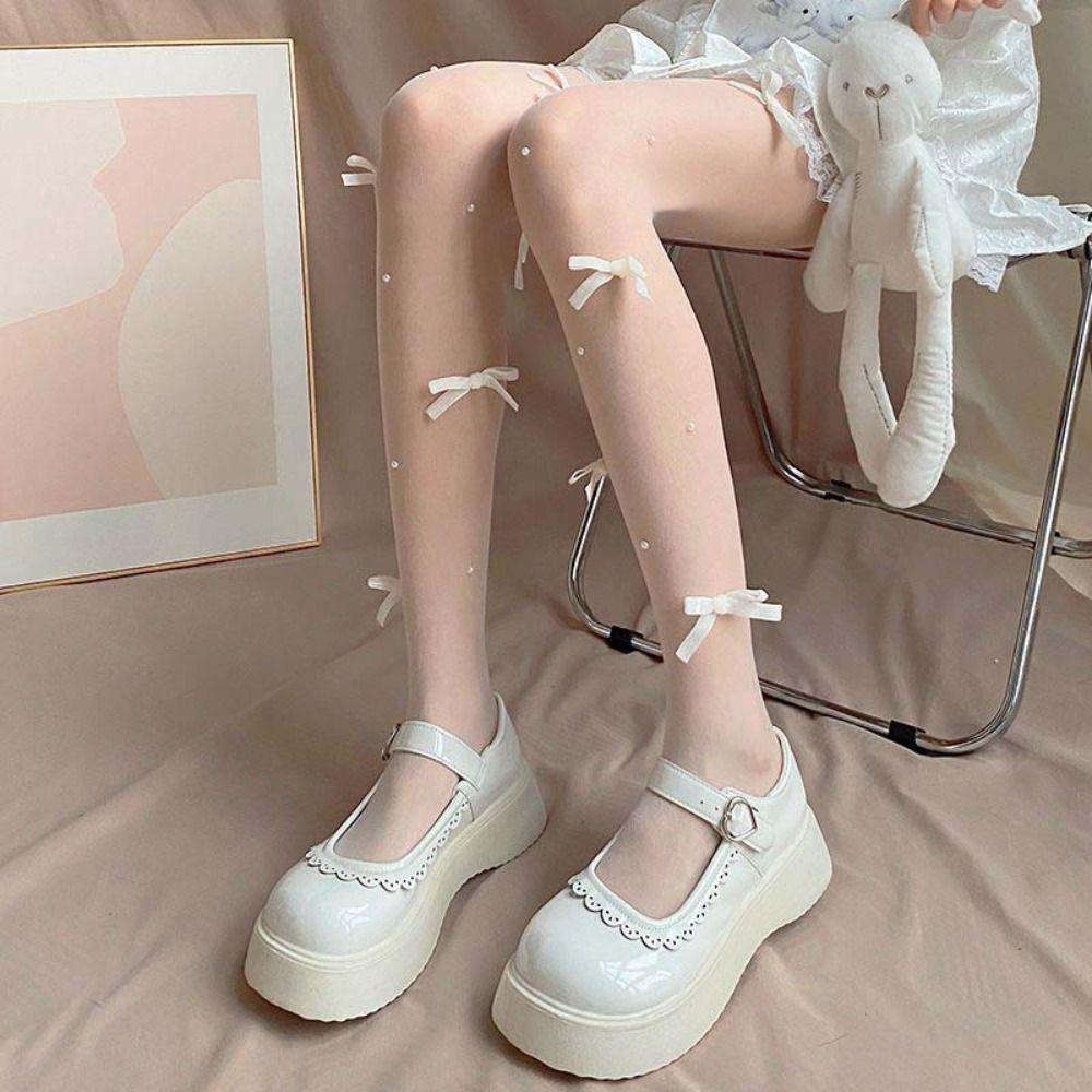 Mesh JK Lolita Pantyhose Ultra-Thin Leggings Women Fashion Sweet Girls Stockings  Summer
