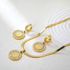 Luxury Fashion Clover Earrings And Necklace Jewelry Set Elegant Earring Gift Box