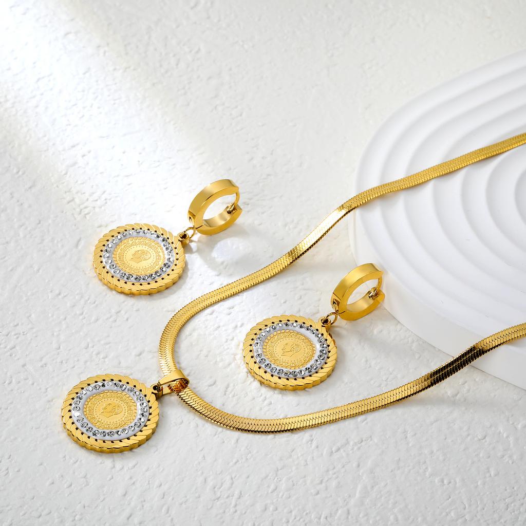Luxury Fashion Clover Earrings And Necklace Jewelry Set Elegant Earring Gift Box