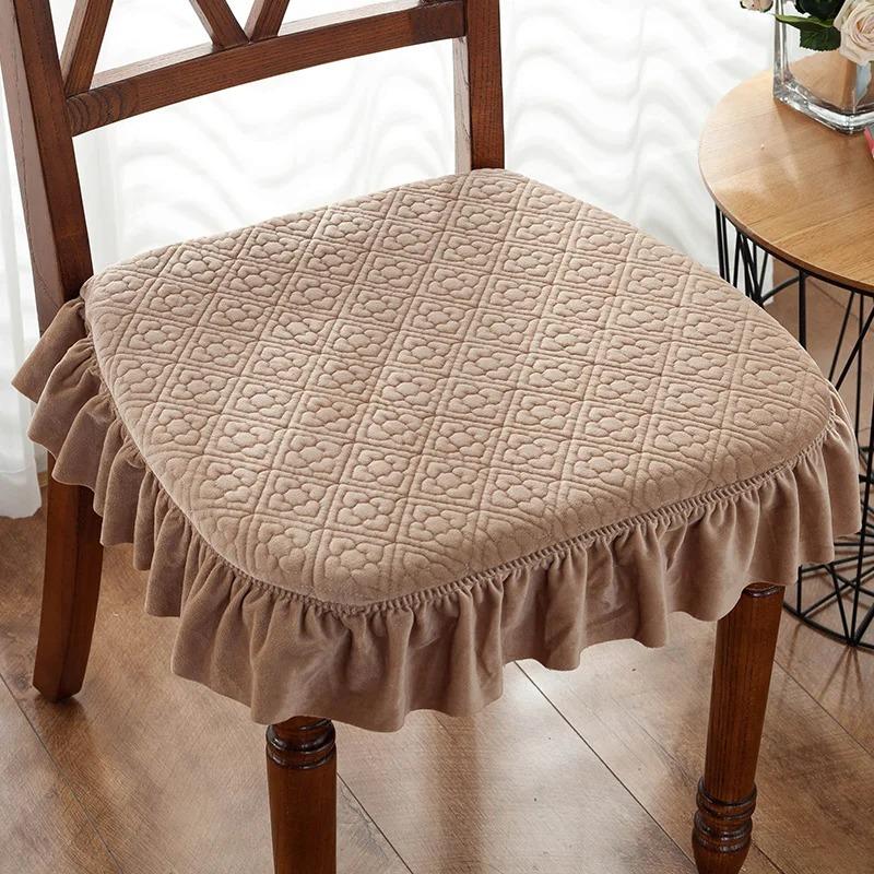 Кружевная подушка для обеденного стула 43*45 см, подушки для сидения, офисный коврик, табурет, подушка для сиденья, теплая плюс толстая подушка