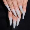 Длинные накладные ногти 24 шт., блестящие накладные ногти, гламурные накладные ногти для женщин и девушек