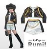 New Movie K-Pop Rumi Hunters Cosplay Costume for Girl Halloween Demon Black White Vest Coat and Shorts Three-piece Set Dress Up