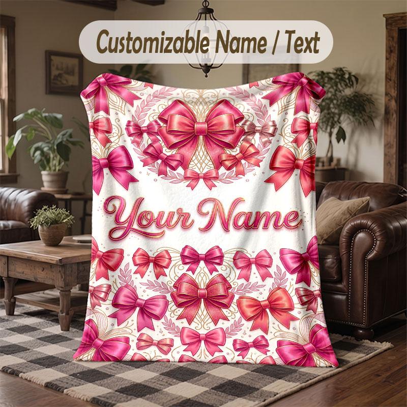 Rainbow Theme Throw Blanket Custom Name Text Personalized Blanket Soft Cozy Blanket for Home Sofa Bed