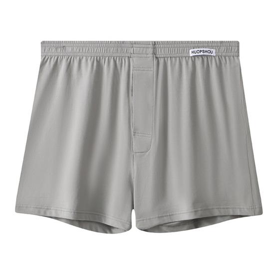 Мужское нижнее белье-боксеры, открытый дизайн, планка на пуговицах, шорты с эластичным поясом и средней посадкой, однотонные трусы свободного кроя, нижнее белье